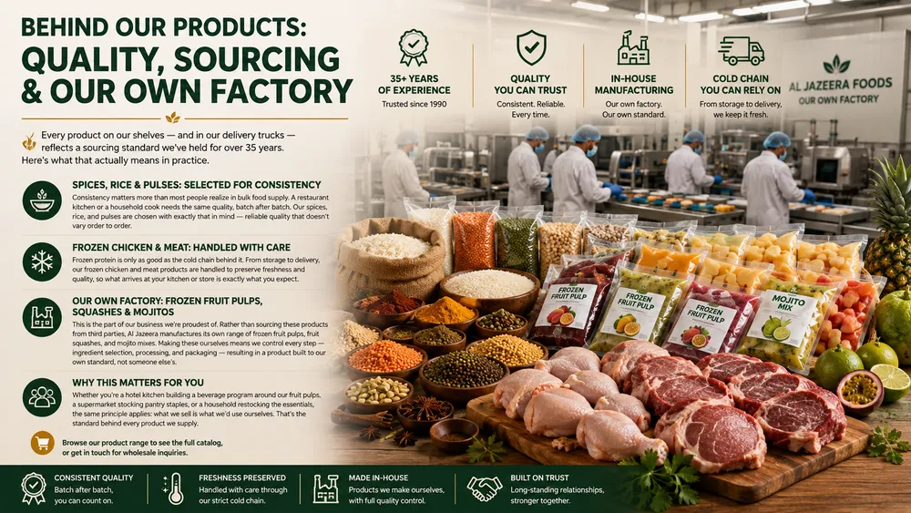 Al Jazeera Foods factory-made frozen fruit pulp production
